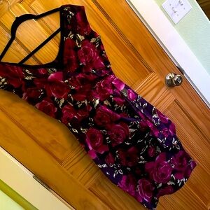 The Pretty dress company rose print pencil dress